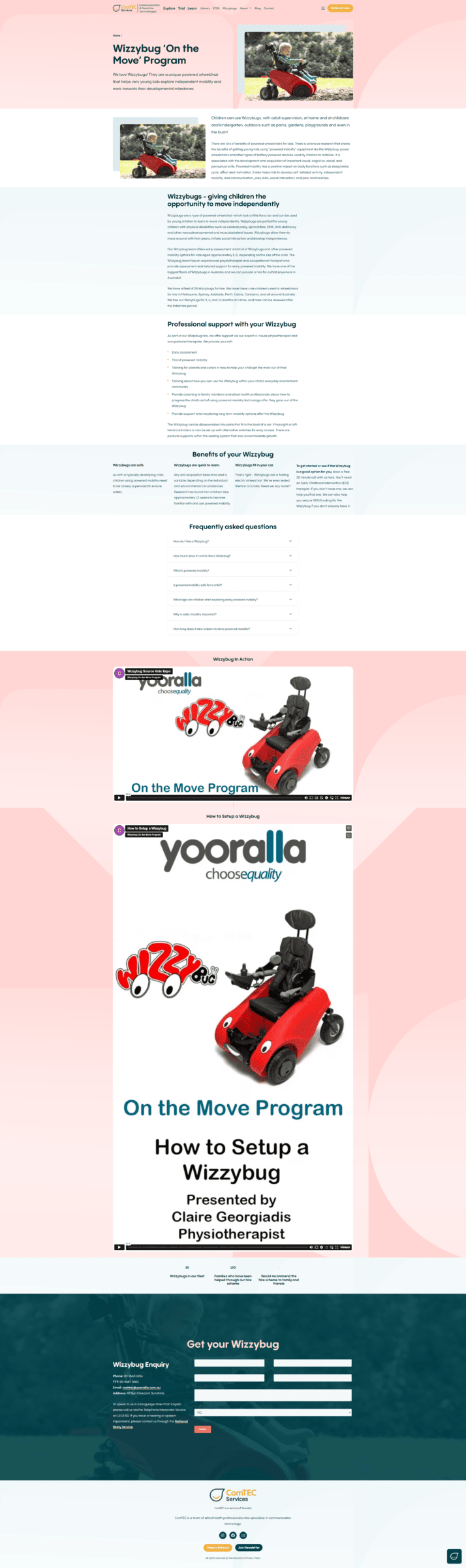 A website with a red and white design.